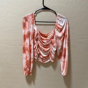 Ruched tie dye top